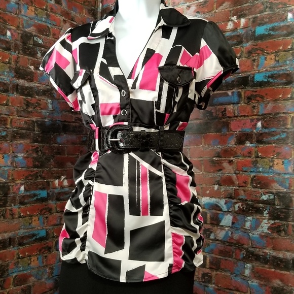 Heart Soul Tops - Retro Style Belted Top